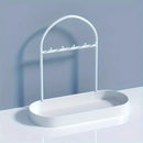 Versatile Entryway Storage Rack Waterproof Metal Key Holder Decorative Desktop - Black