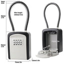 Portable Key Lock Box Hanging Combination Storage Organizer for Home Security - Black