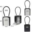 Portable Key Lock Box Hanging Combination Storage Organizer for Home Security - Black
