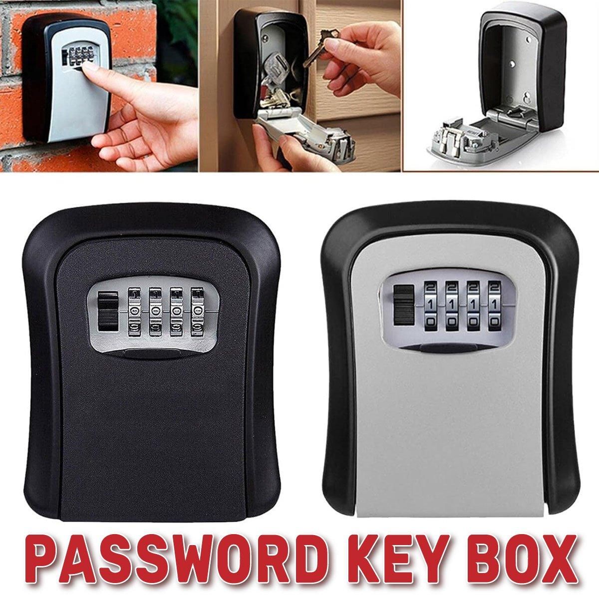 Combination Key Box with Combination Lock for Home Office Security Storage - Black