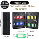 28 Key Wall Mounted Combination Key Cabinet Steel Storage Box Home Office