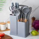 19-Piece Grey Kitchen Utensil Set with Storage Holder