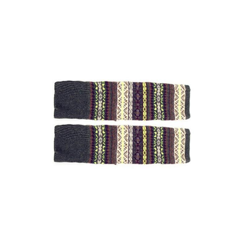 Women Ladies Winter Warm Knit Wool Leg Warmer Woolen Knee Knit Socks Leggings - Green
