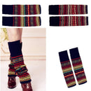 Women Ladies Winter Warm Knit Wool Leg Warmer Woolen Knee Knit Socks Leggings - Green