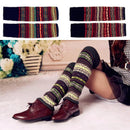 Women Ladies Winter Warm Knit Wool Leg Warmer Woolen Knee Knit Socks Leggings - Green