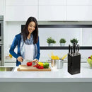 Kitchen Knife Storage Rack Plastic Multi Functional Holder for Knives Scissors - Black