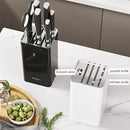 Kitchen Knife Storage Rack Plastic Multi Functional Holder for Knives Scissors - White