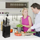 Kitchen Knife Storage Rack Plastic Multi Functional Holder for Knives Scissors - White