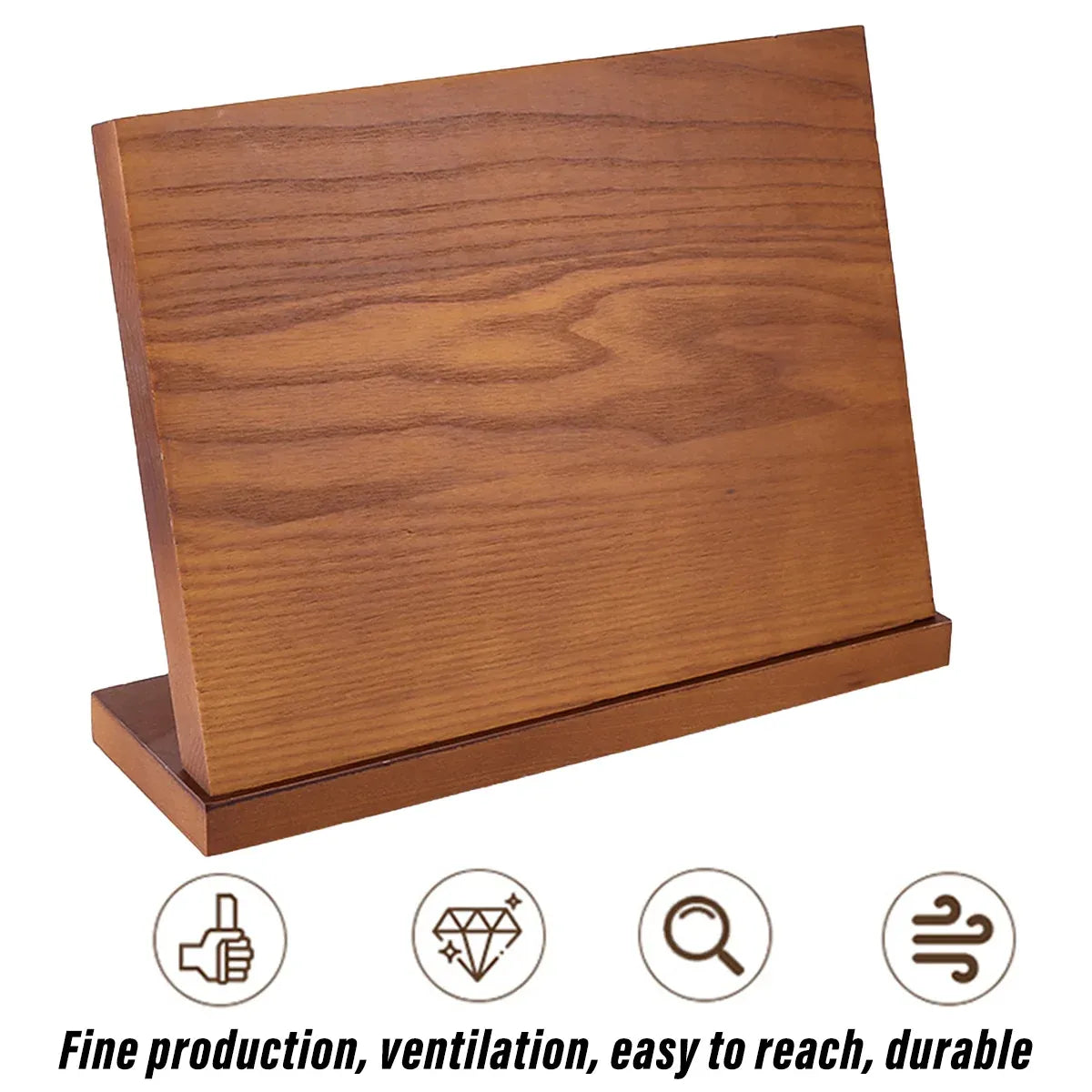 Wooden Magnetic Knife Holder Kitchen Counter Storage Rack Multi Functional Block