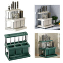 Cutlery Holder Storage Caddy Kitchen Utensil Drying Rack For Spoon Fork Knife - Green