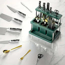 Cutlery Holder Storage Caddy Kitchen Utensil Drying Rack For Spoon Fork Knife - White