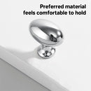 Pigeon Egg Cabinet Handle Single Hole French Style Drawer Pull for Door Closet - Silver