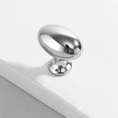 Pigeon Egg Cabinet Handle Single Hole French Style Drawer Pull for Door Closet - Silver