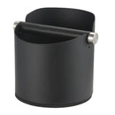 Stainless Steel Coffee Grounds Knock Box Round Tap Bucket for Household Espresso - Black