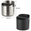 Stainless Steel Coffee Grounds Knock Box Round Tap Bucket for Household Espresso - Black