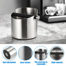 Stainless Steel Coffee Grounds Knock Box Round Tap Bucket for Household Espresso - Black