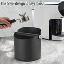 Stainless Steel Coffee Grounds Knock Box Round Tap Bucket for Household Espresso - Black