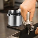 Stainless Steel Coffee Grounds Knock Box Round Tap Bucket for Household Espresso - Black