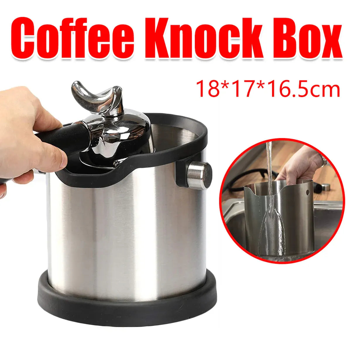 304 Stainless Steel Coffee Knock Box for Semi-Automatic Espresso Machine