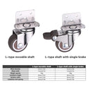 L Type Furniture Casters 4pcs 90-Degree Right Angle Small Wheel Furniture Wheels