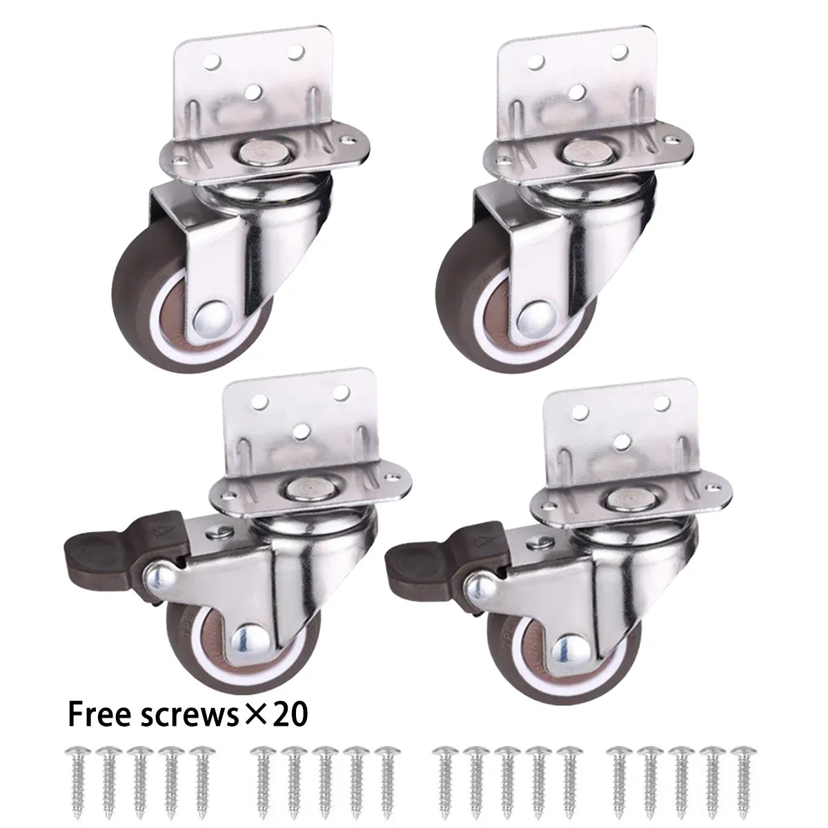 L Type Furniture Casters 4pcs 90-Degree Right Angle Small Wheel Furniture Wheels