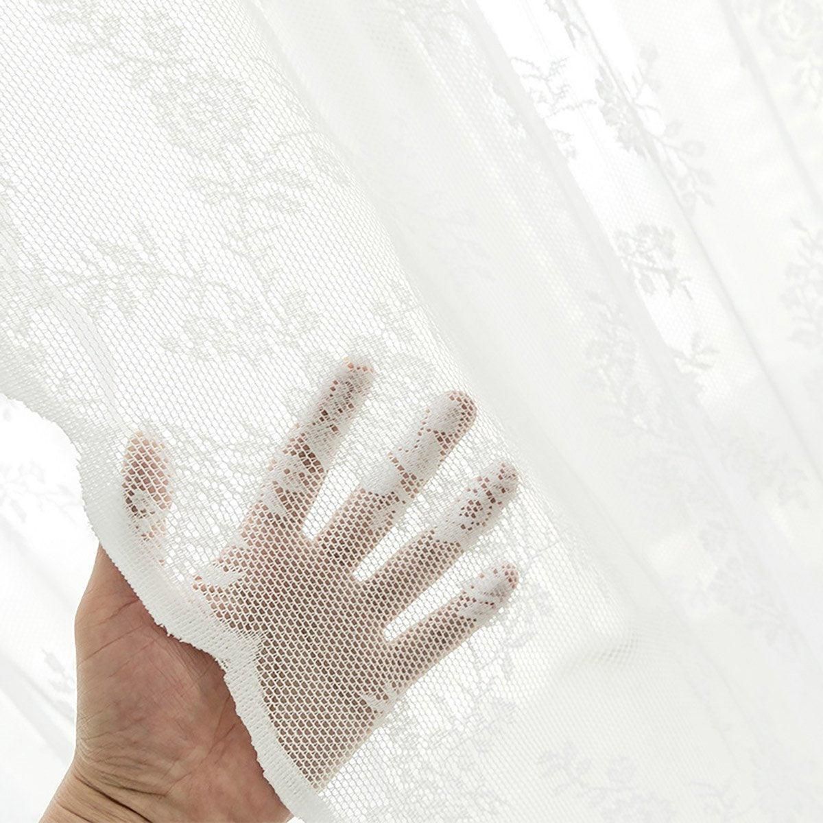 Elegant Lace Curtain Bedroom Window Door Screen Privacy Window Decor - 145*100cm