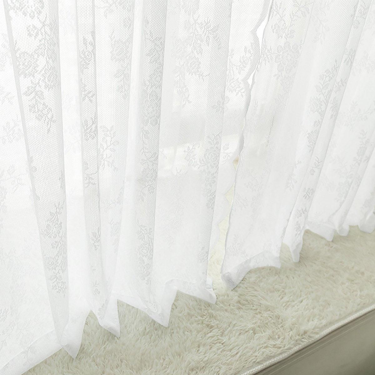 Elegant Lace Curtain Bedroom Window Door Screen Privacy Window Decor - 145*100cm