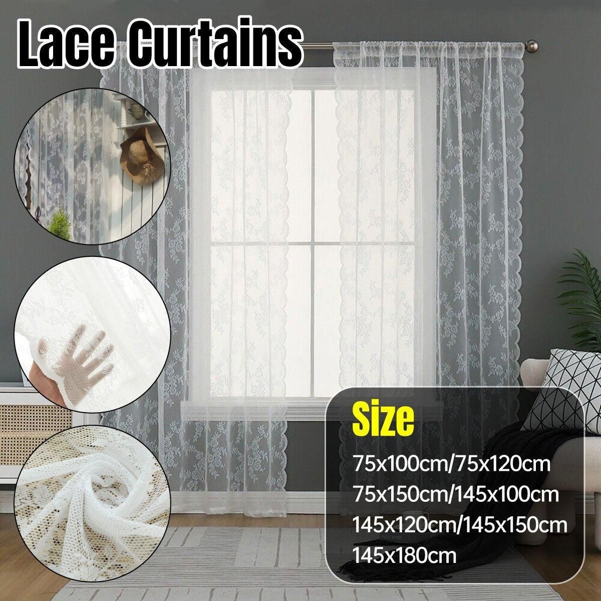 Elegant Lace Window Curtain 145 x 120cm