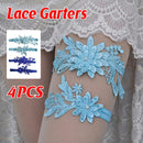 4-Piece Blue Lace Bridal Garter Set