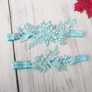 4-Piece Blue Lace Bridal Garter Set