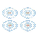 4 Pack Retro Lace Oval Placemats 31x42cm French Crochet Doilies 4 Colors Set - Sky Blue
