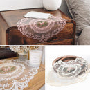 4 Pack Retro Lace Oval Placemats 31x42cm French Crochet Doilies 4 Colors Set - Sky Blue