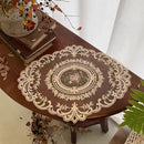4 Pack Retro Lace Oval Placemats 31x42cm French Crochet Doilies 4 Colors Set - Sky Blue