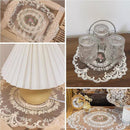 4 Pack Retro Lace Oval Placemats 31x42cm French Crochet Doilies 4 Colors Set - Sky Blue