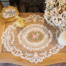 4 Pack Retro Lace Oval Placemats 31x42cm French Crochet Doilies 4 Colors Set - White