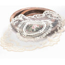 4 Pack Retro Lace Oval Placemats 31x42cm French Crochet Doilies 4 Colors Set - White