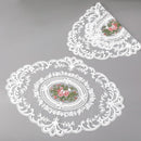 4 Pack Retro Lace Oval Placemats 31x42cm French Crochet Doilies 4 Colors Set - White