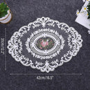 4 Pack Retro Lace Oval Placemats 31x42cm French Crochet Doilies 4 Colors Set - White