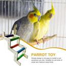 Wooden Parrot Climbing Ladder Swing Toy Claw Grinding Sanded for Small Birds - Curved