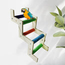 Wooden Parrot Climbing Ladder Swing Toy Claw Grinding Sanded for Small Birds - Curved