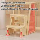 Folding Library Ladder Chair 3 Step Stool Durable for Home Kitchen Daily Use