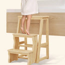 Folding Library Ladder Chair 3 Step Stool Durable for Home Kitchen Daily Use