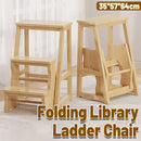 Folding Library Ladder Chair 3 Step Stool Durable for Home Kitchen Daily Use