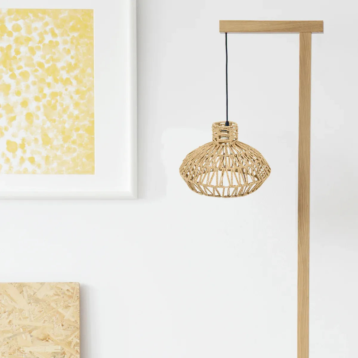 Natural Paper Rope Woven Lampshade 30x21cm Rattan Style Pendant Light Shade