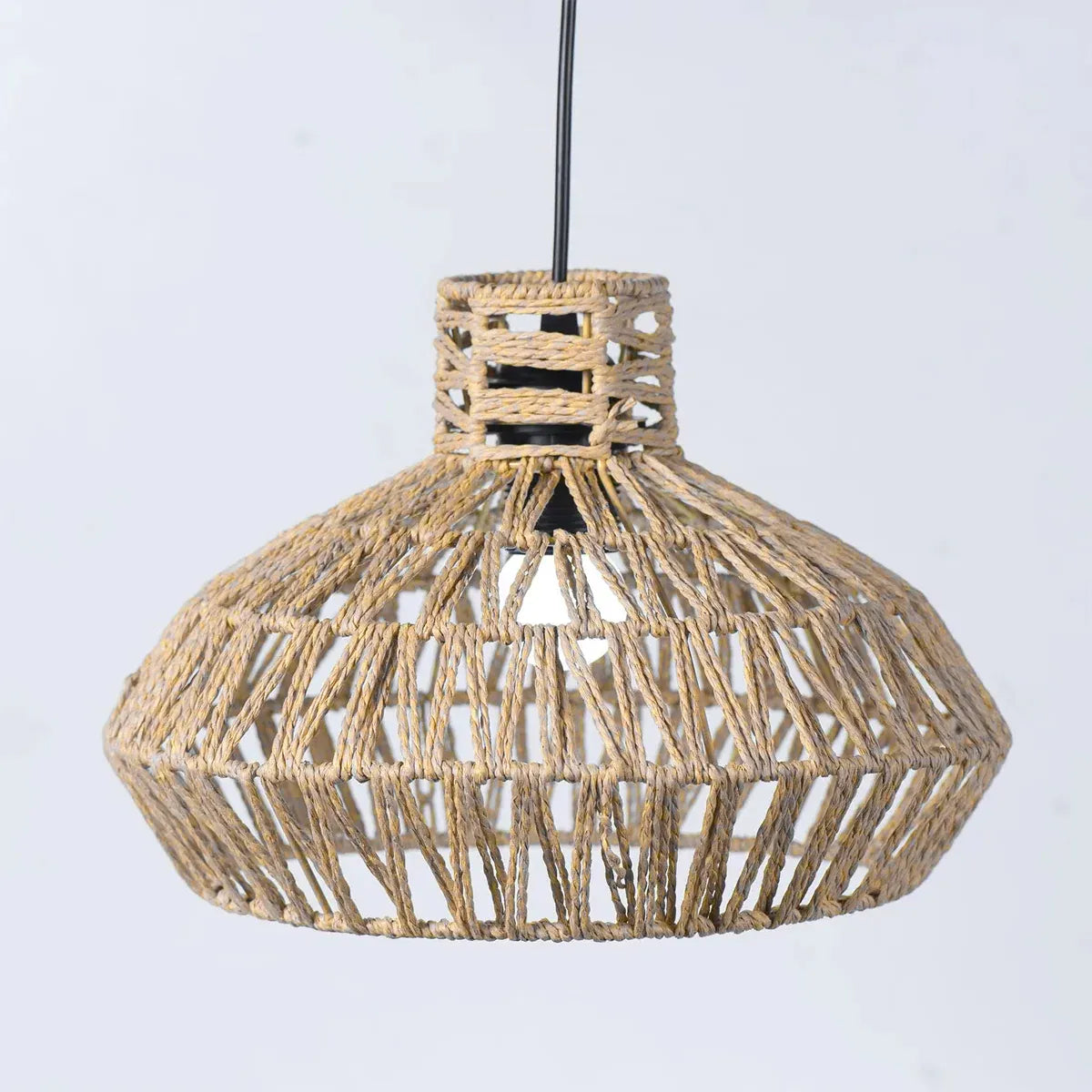 Natural Paper Rope Woven Lampshade 30x21cm Rattan Style Pendant Light Shade