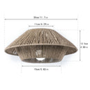 Hand Woven Paper Rope Pendant Lampshade Boho Rattan Style - Black