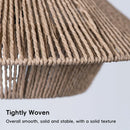 Hand Woven Paper Rope Pendant Lampshade Boho Rattan Style - Black