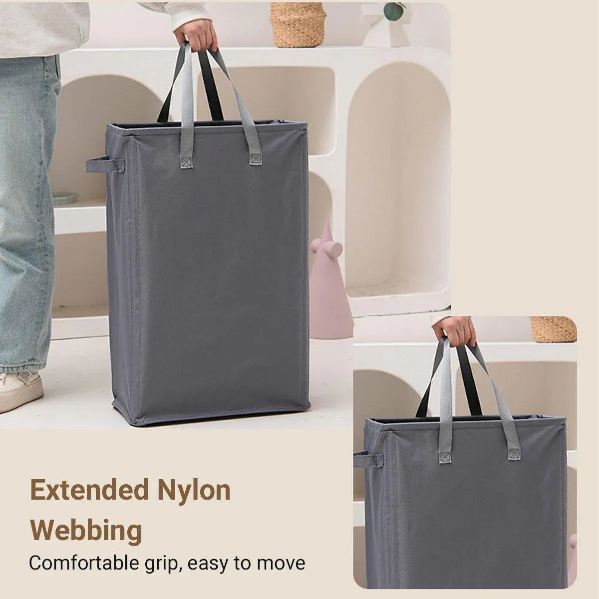 Foldable Large Capacity Oxford Cloth Laundry Basket Toy Storage Bag Household - Black