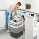 Foldable Canvas Laundry Basket for Dirty Clothes Storage Bag Hamper Organizer - Grey