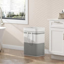 Foldable Canvas Laundry Basket for Dirty Clothes Storage Bag Hamper Organizer - Grey